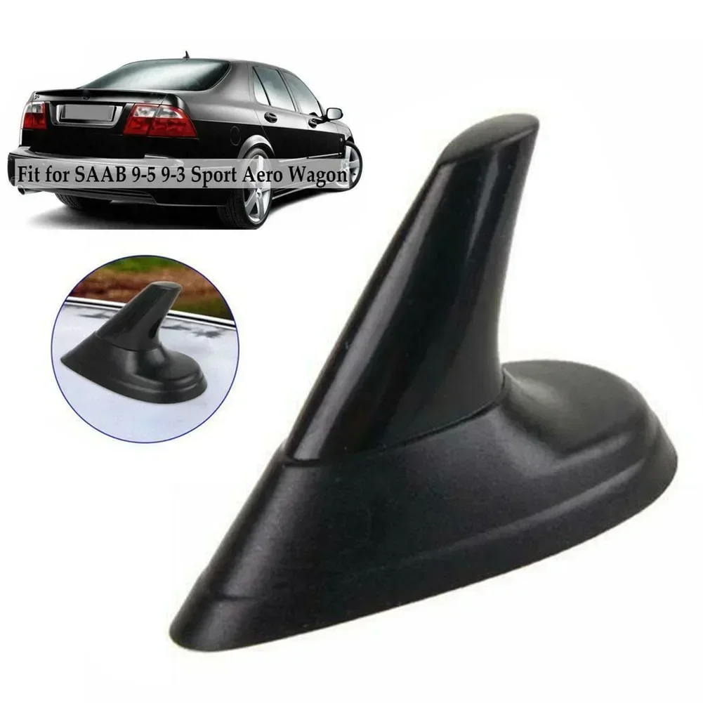 Carhome 1 Uds. Antena simulada aérea de aleta de aspecto negro apta para SAAB 9-3 9-5 93 95 antena de aleta de tiburón AERO con Cable de conexión FM/AM