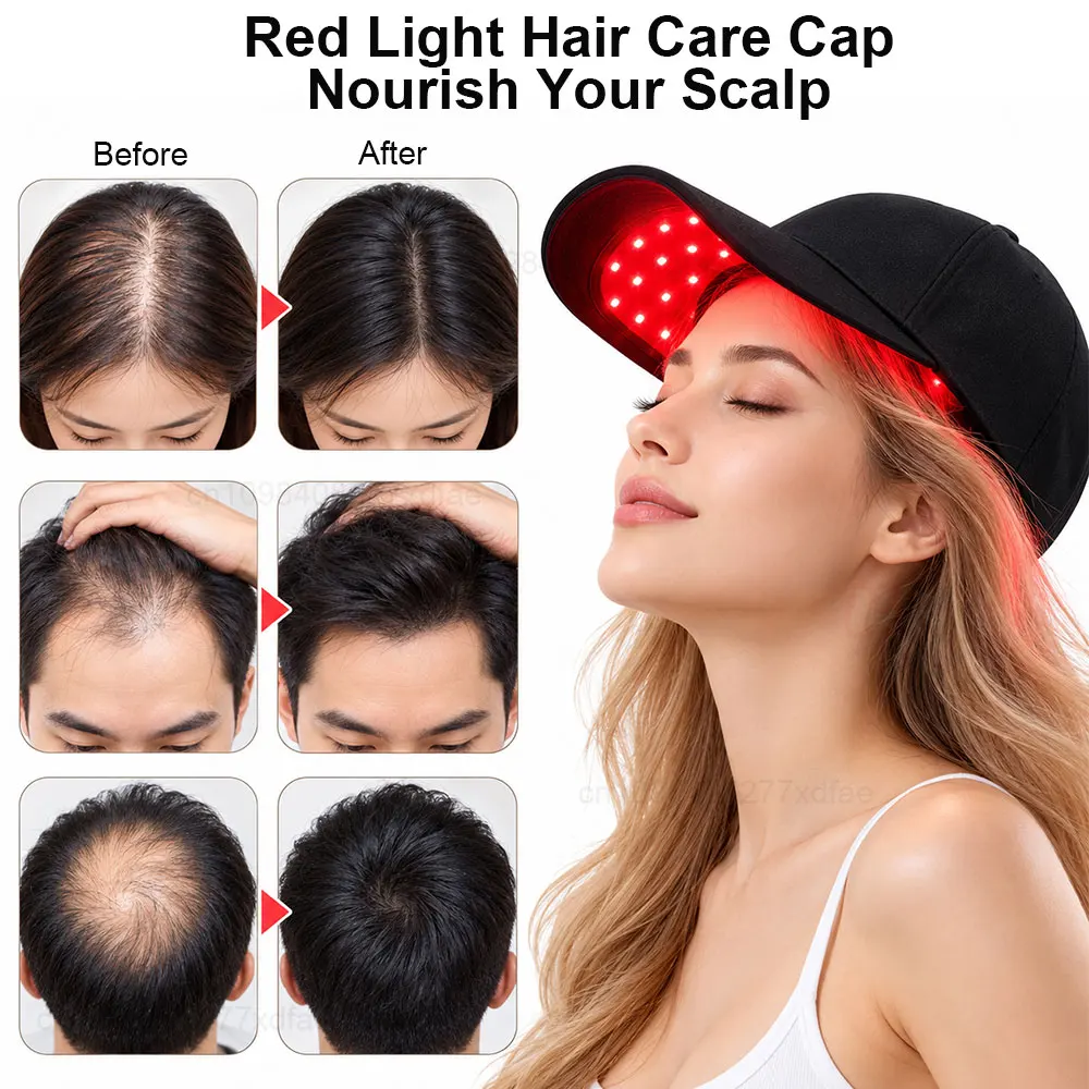 Red LED Light Therapy Hair Growth Cap 630nm 650nm Infrared Red Light Activate Hair Follicles  for Hair Regrowth and Hair Loss