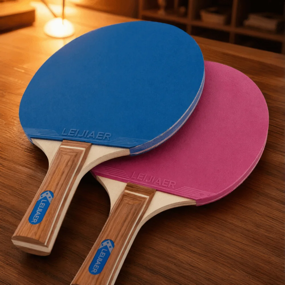 2pcs Double-Sided Table Tennis Paddles Set Stable Hitting Fast Speed Ping Pong Paddle Set Horizontal Grip Easy Control