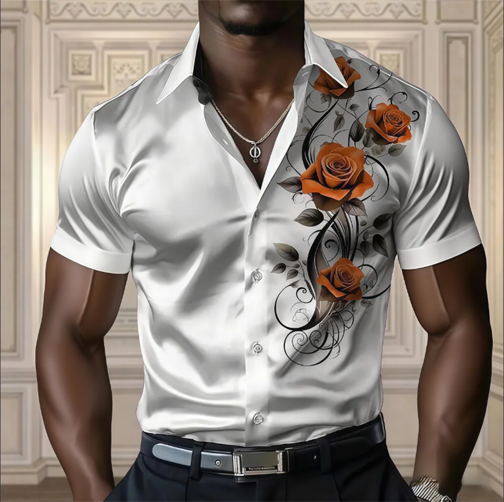Men's shirts high-end casual comfortable button short-sleeved shirts fashionable and comfortable four seasons large size XS-5XL