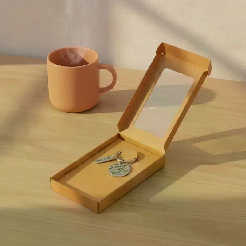 10PCS Window Folding Kraft Paper: Box Postcard Photo Frame Holiday Card Candy Biscuit Packaging Container