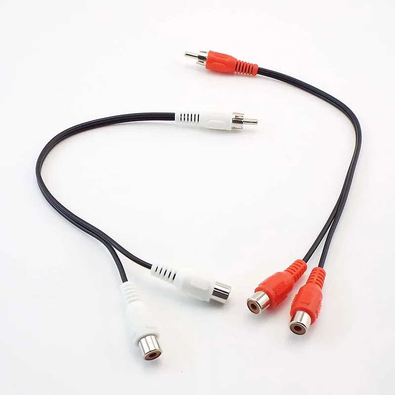 3.5mm Stereo Audio male Jack to 2 RCA Female Socket to Headphone 3.5 Y Adapter Cable Audio Cables E1