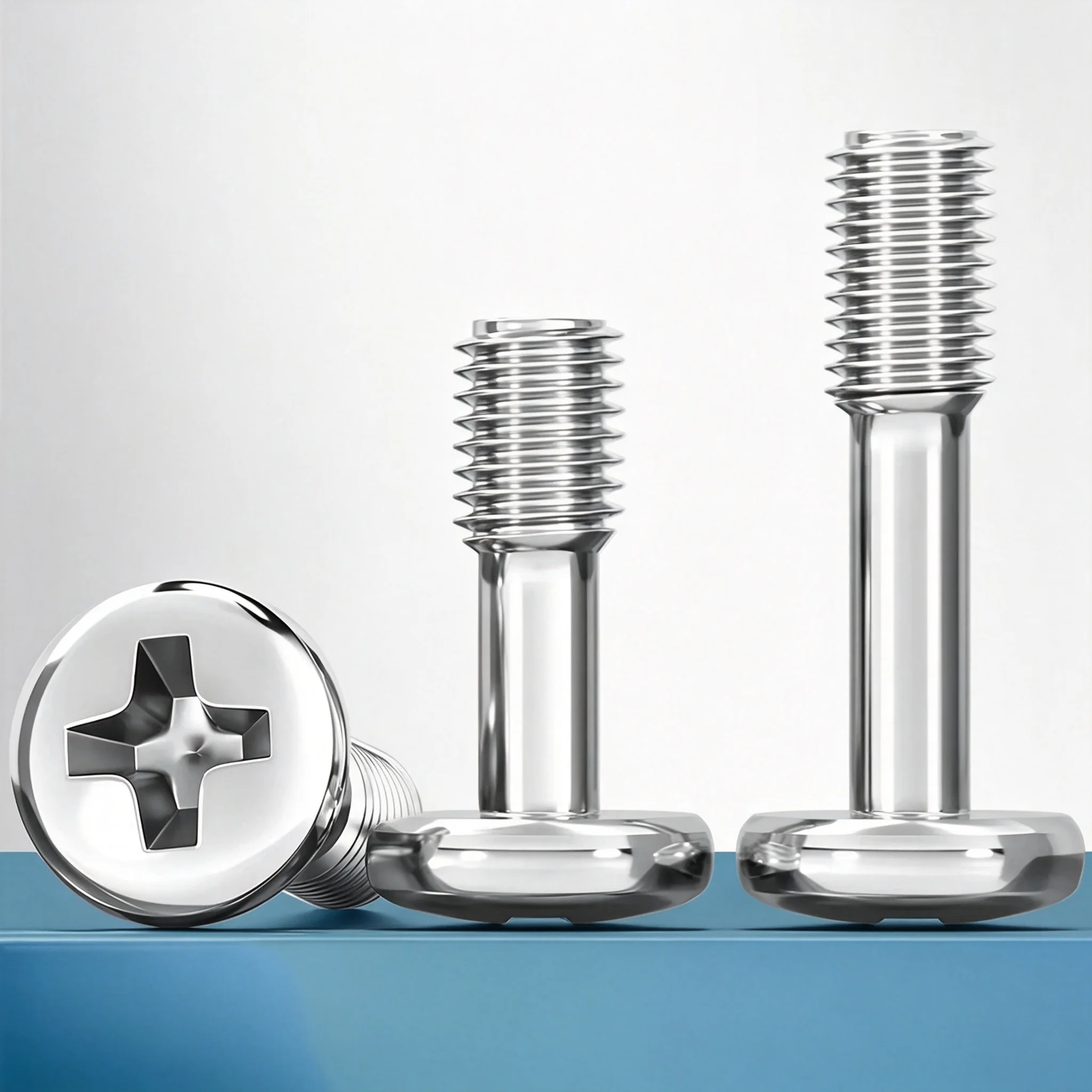 304 Stainless Steel M2 M2.5 M3 M4 M5 M6 M8 Half Thread Phillips Pan Head Lock Screw Industrial Locking Bolt Fastener Hardware