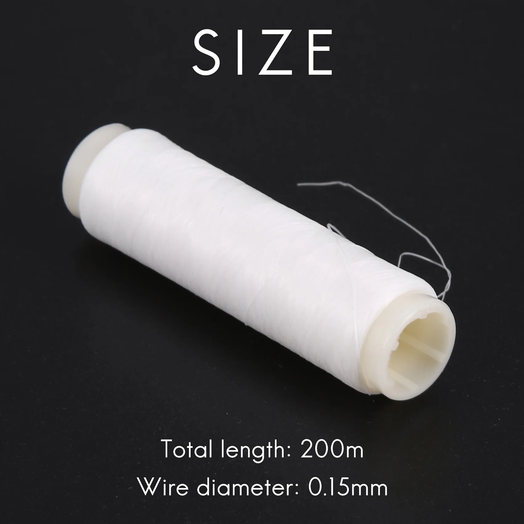 탄력 있는 실 보이지 않는 낚싯줄, 탄력 있는 강한 힘, 낚시용 미끼, 200m, 0.15mm, 2 #