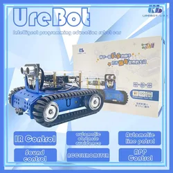 4WD Programming Robot Car Kit for Arduino, Student Education STEM Puzzle Toy with Tutorial, Graphical Radio-controlled Toys