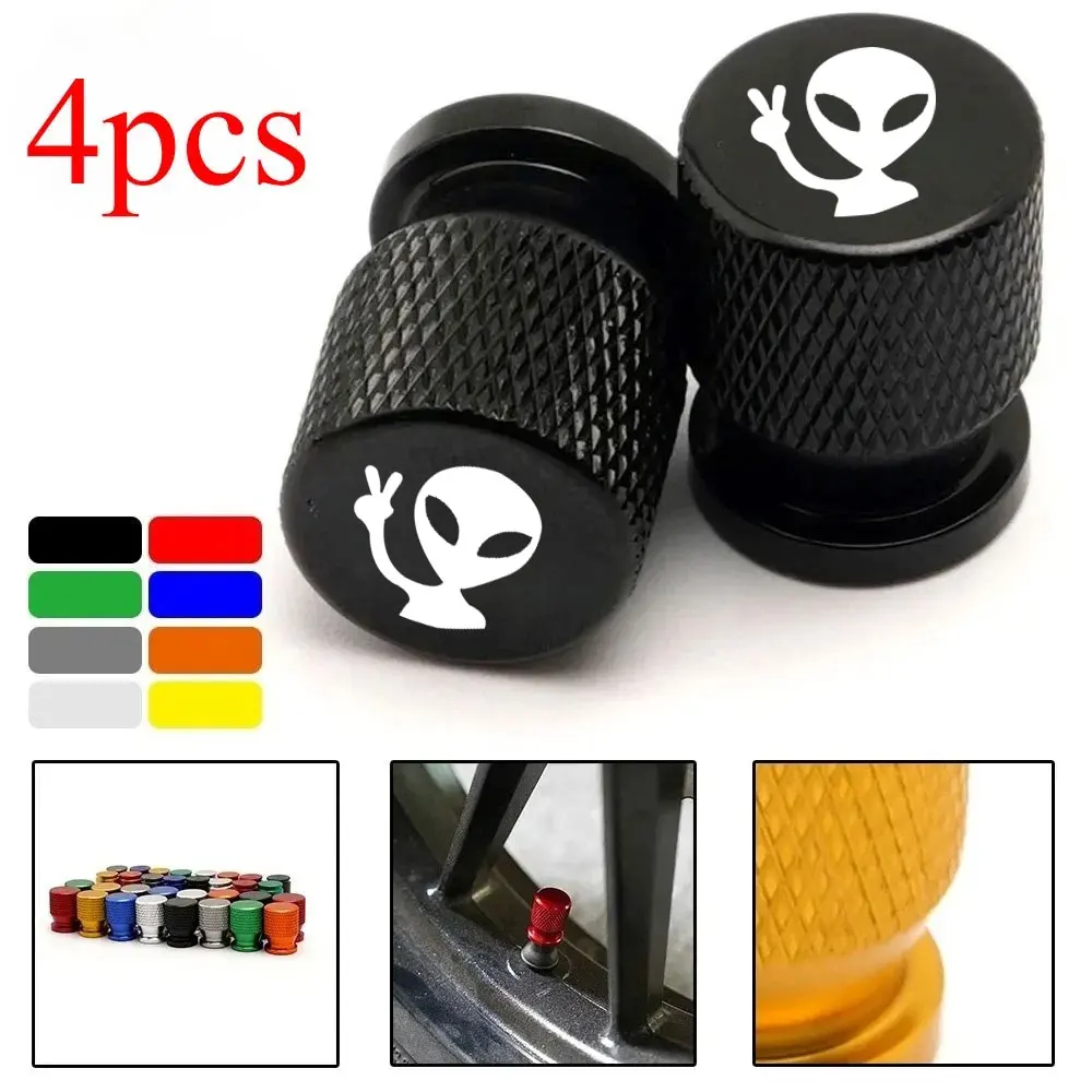 For Car Truck Motorcycle - Automotive Styling Accessory 4pcs Alien Car Wheel Tire Valve Caps Stem Air Cover