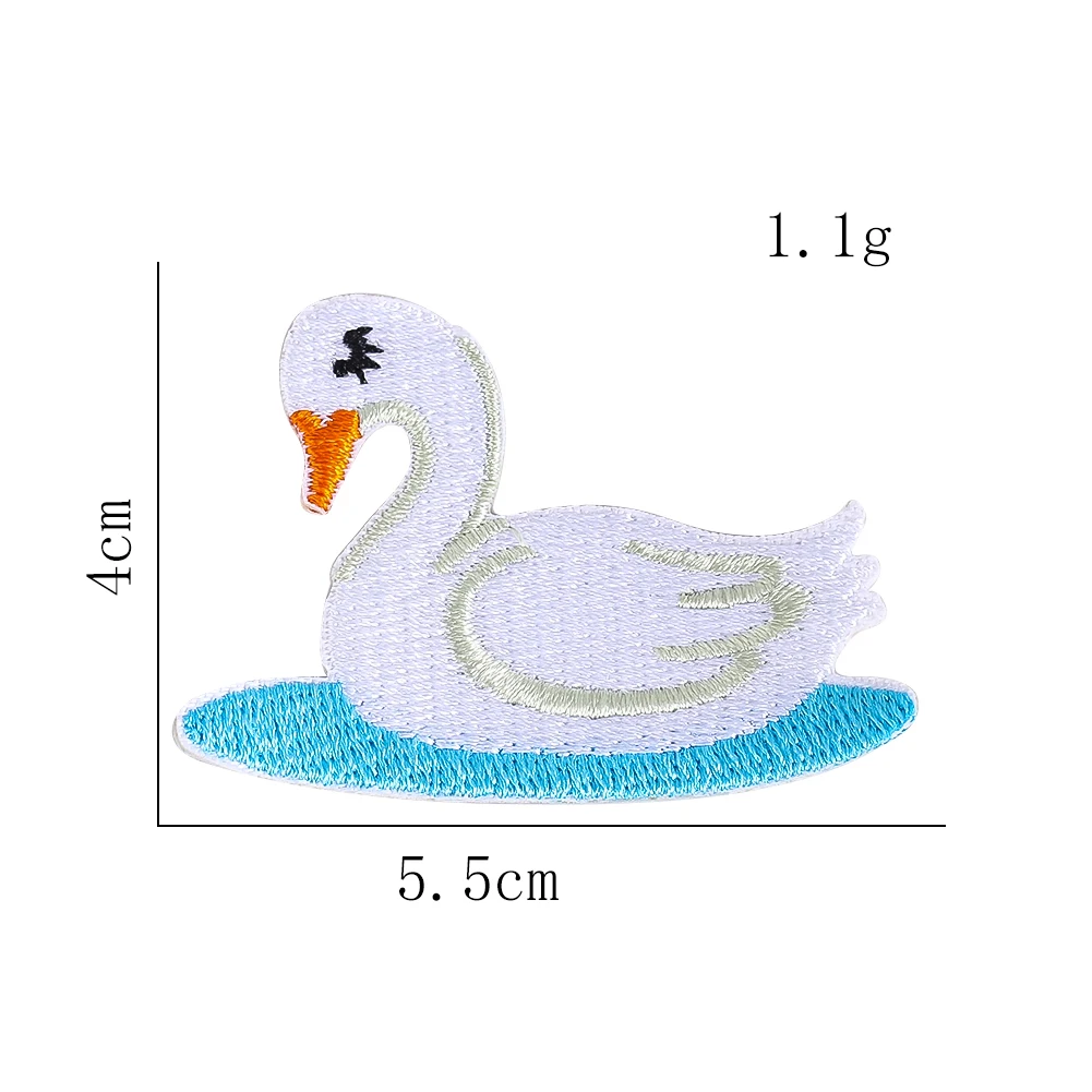 Cartoon Swan Iron On Embroidery Patch Lightweight Fabric Applique for Kids Clothing Backpack and Craft Projects