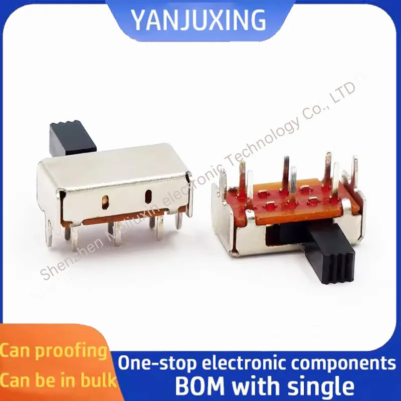 

5pcSK-22H07 2-speed horizontal toggle switch Two-speed six-pin double-row side toggle switch Audio power amplifier toggle switch