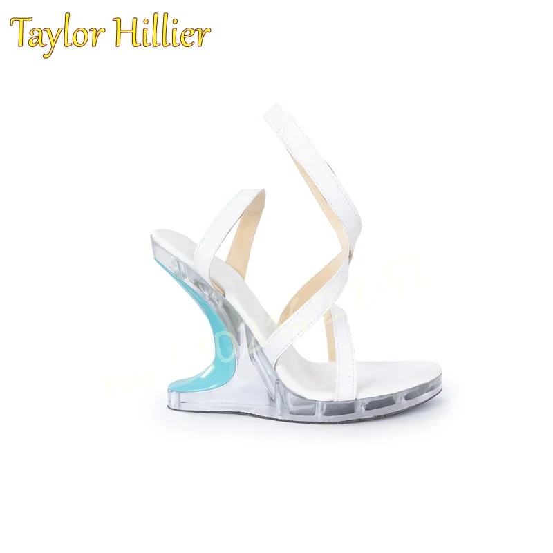 

Белые женские босоножки на танкетке с открытым носком и перекрестным ремешком, модная летняя женская обувь для вечеринок, косплея, гладиатор 42