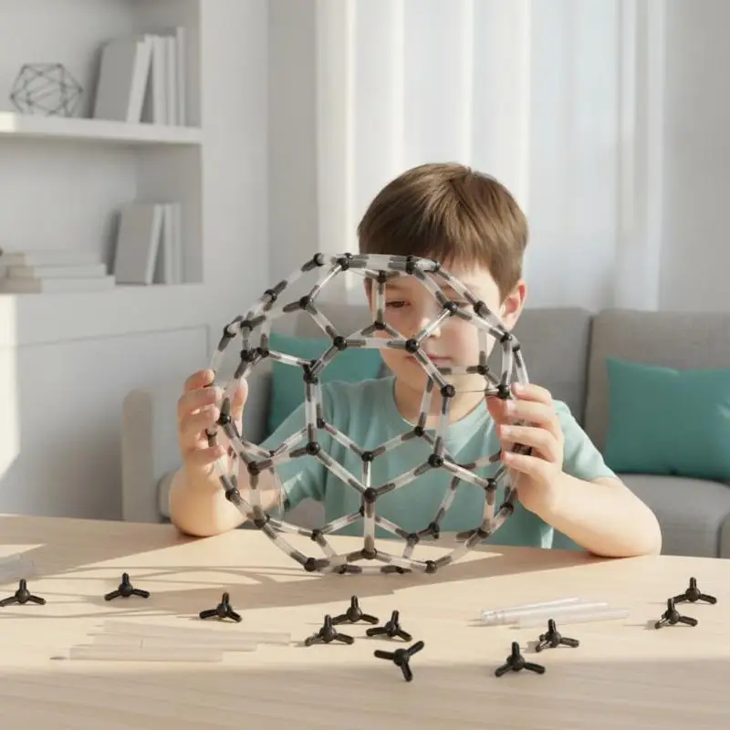 3D Tensegrity C60 Fullerene STEM Kit DIY Assemble Stick Structure Science Toy for After-school Program Enrichment Activities