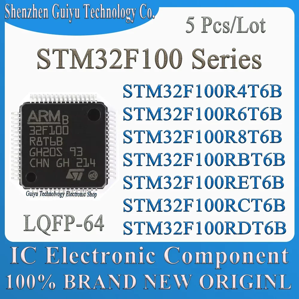 5Pcs/Lot STM32F100R4T6B STM32F100R6T6B STM32F100R8T6B STM32F100RBT6B STM32F100RET6B STM32F100RCT6B STM32F100RDT6B STM32F100R4T6A