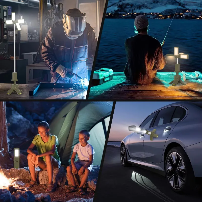 Diodo luminescente ricaricabile da campeggio retrattile Luce per tenda da campeggio dimmerabile senza fili multifunzionale