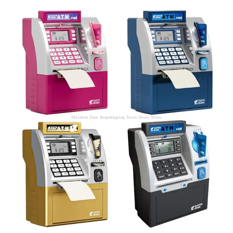 Educatieve geldbesparende container met kaarttoegang Ontwerp en geluidseffecten Geldbeheer Vroeg leren Financiën speelgoed