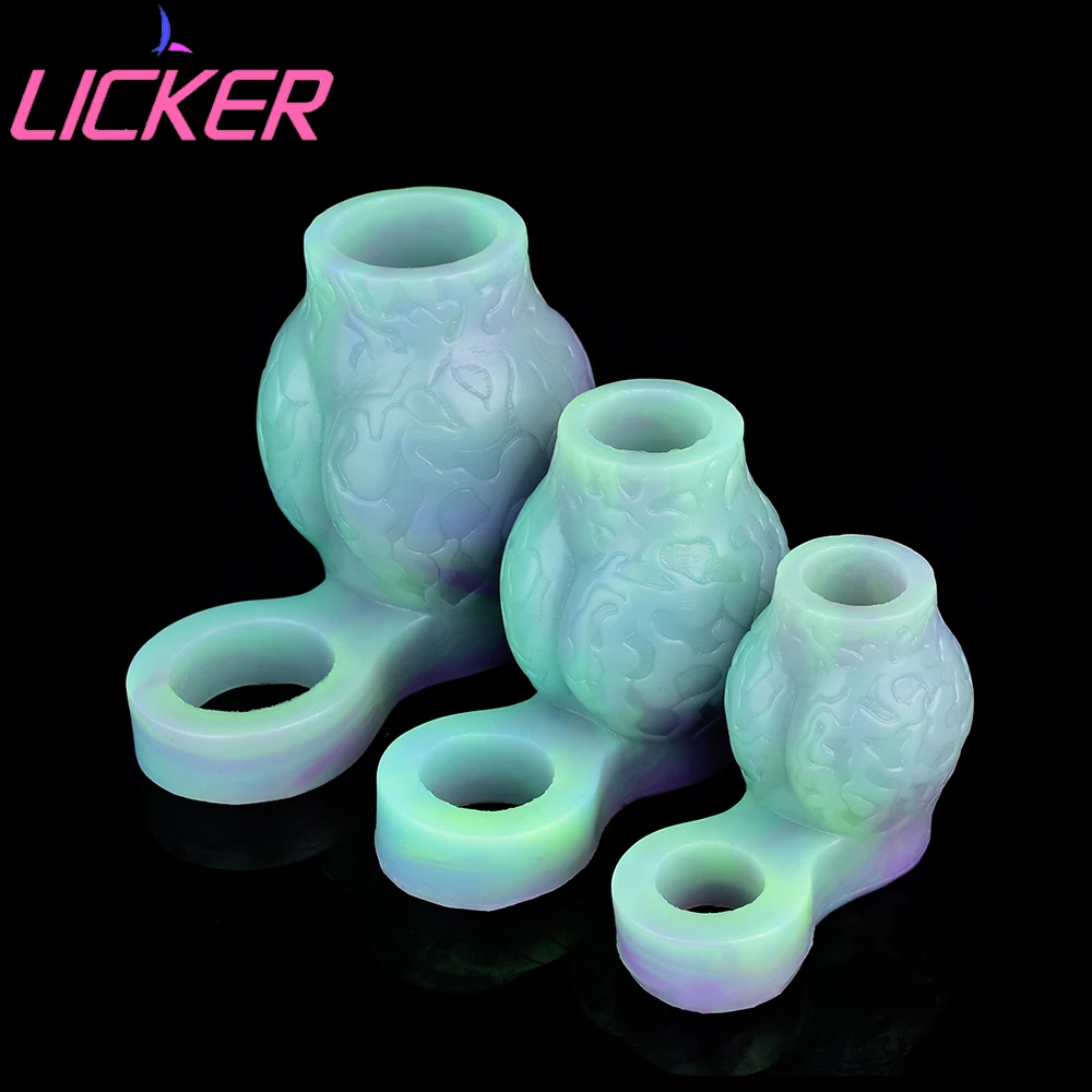 

LICKER 3 Sizes Wolf Knot Penis Sleeve Fantasy Dildo Enlargement Device Silicone Soft Cock Ring Delay Ejaculation Sex Toy For Men