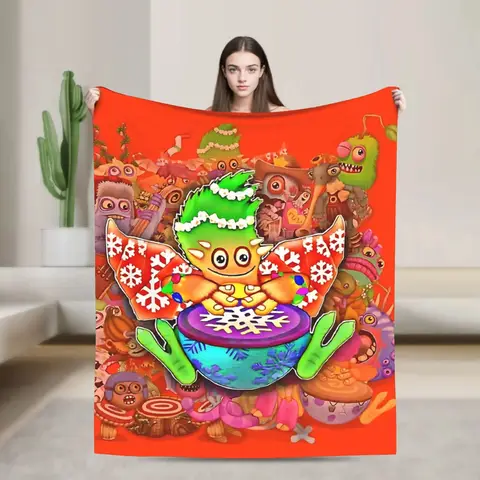Warm Blanket Camping My Singing Monsters  Bedding Throws  Flannel Bedspread For Couch Chair Sofa Bed Pattern Sofa Bed Cover