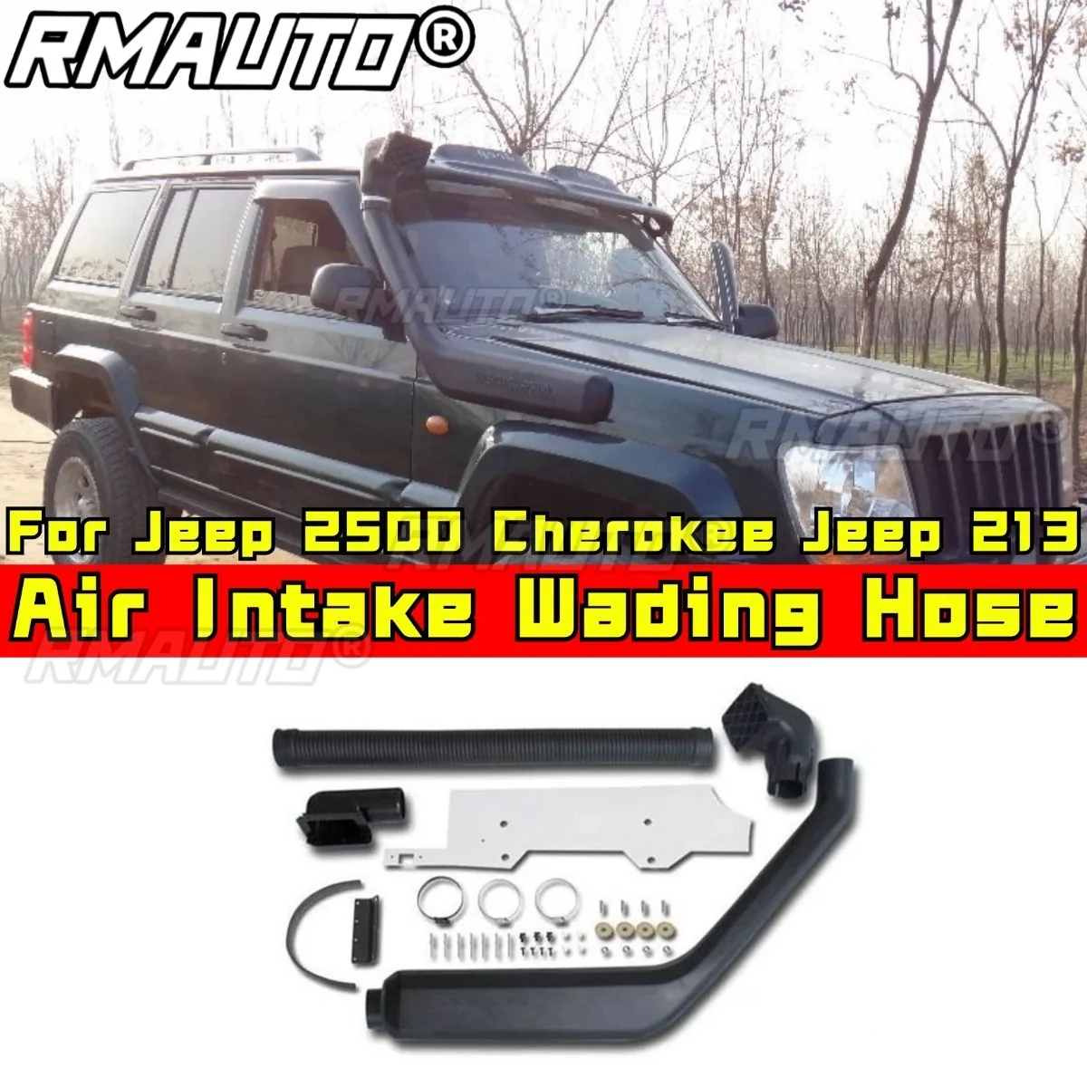 Car Snorkel Kit Air Intake Wading Hose for Jeep 2500 Cherokee Jeep 213 Front Side Snorkel Desert Intake Duct Car Accessories