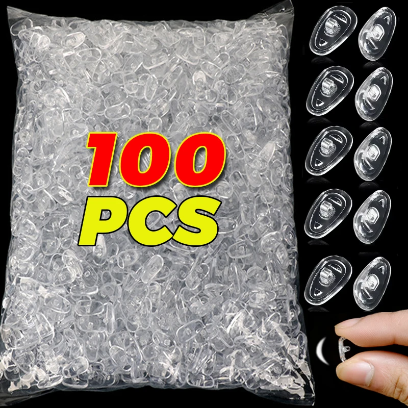 100 sztuk przezroczysty owalny uchwyt na nos do okularów DIY silikonowa komora powietrzna noski okulary okulary przeciwsłoneczne antypoślizgowe akcesoria do okularów — zdjęcie 3