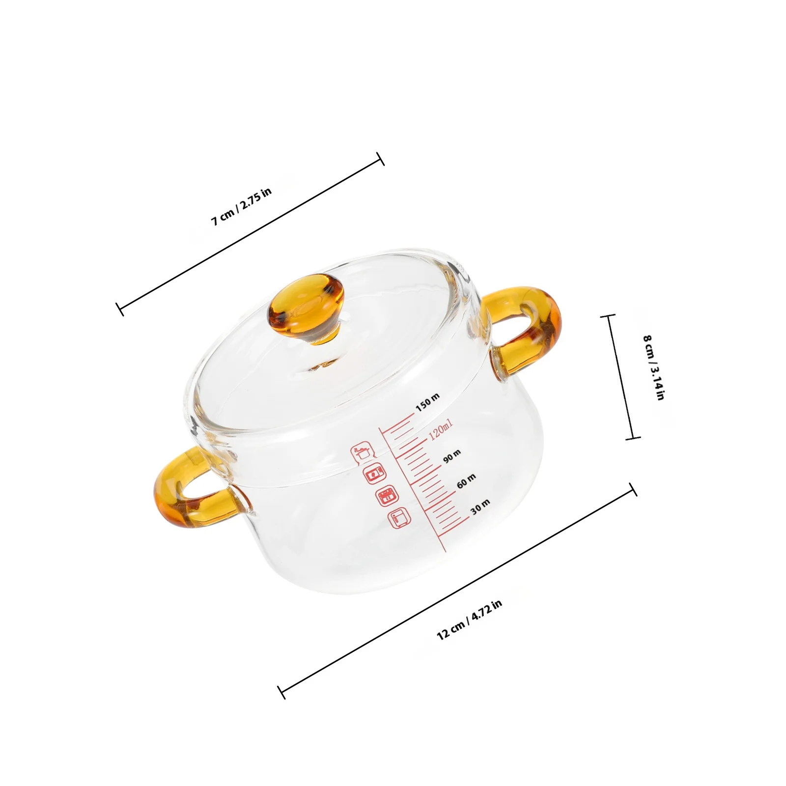 Glass Stew Pot Double Handle Transparent Steamed Egg Bowl Oven Cooking Kitchen Cookware Heat Resistant Cooking Pot