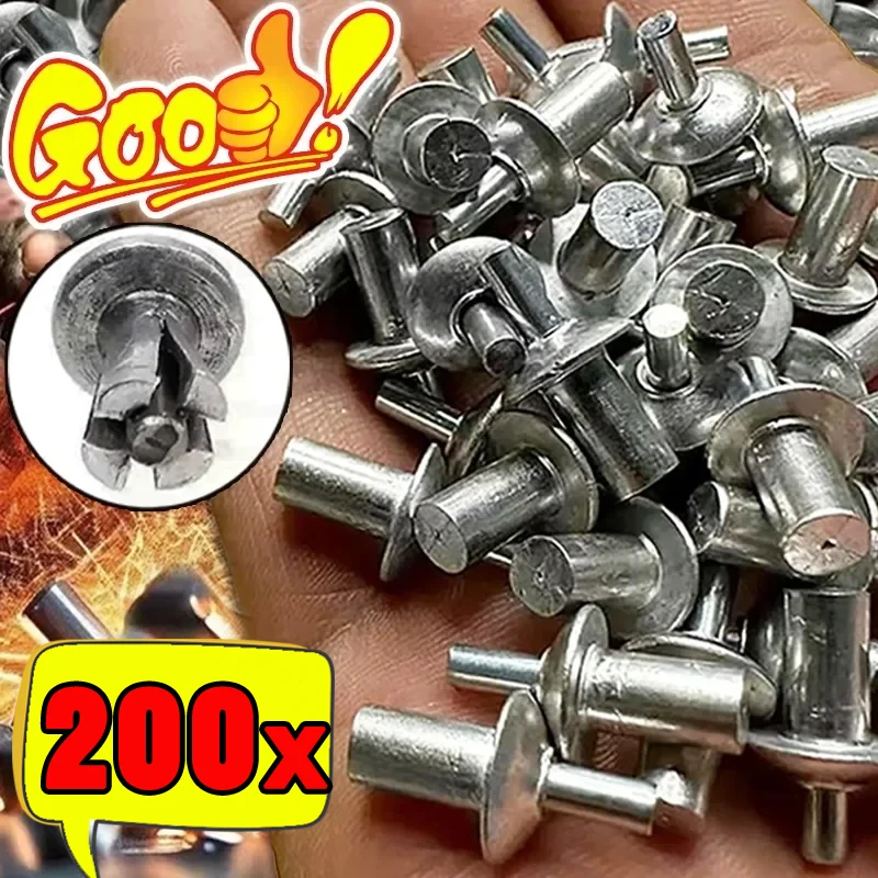 Aluminum Alloy Expansion Rivets Hammer Drive Expansion Nails Head Piercing Rivet Stainless Steel Rod Screws Board Wall Fasteners