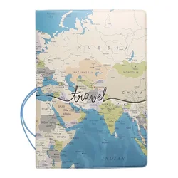 Nueva funda para pasaporte de viaje, cartera, bolso con letras para hombres y mujeres, soporte de dirección de identificación de cuero Pu, accesorios de viaje portátiles para embarque