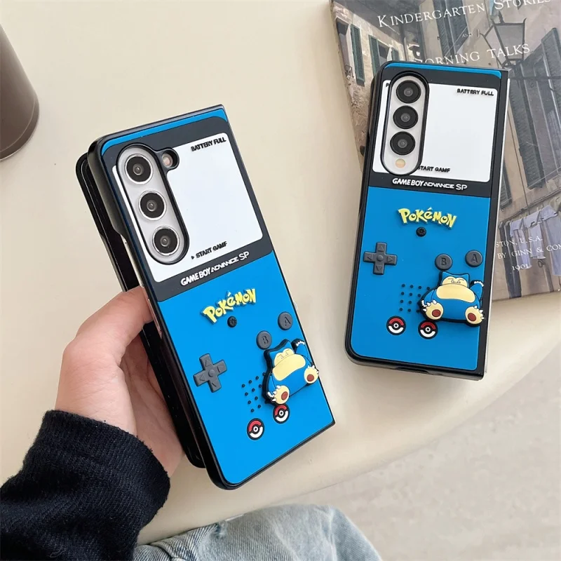 

Japan anime cartoon Cute P-Pokemon Snorlax Mewtwo Bulbasaur Folding Phone Case for Samsung ZFold 3 4 5 6 ZFold7 P-Pokemon Cover