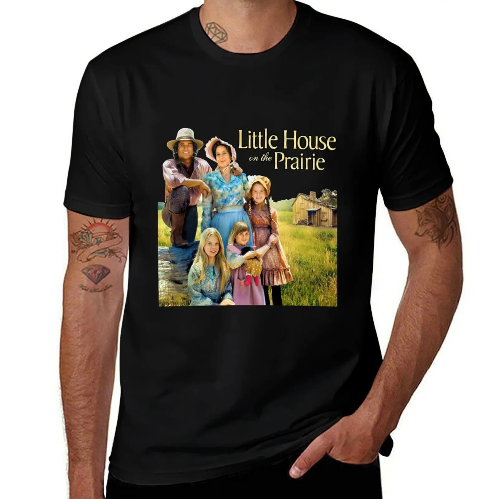 Little House On The Prairie Funny Vintage Gift Men Women, Pink T-Shirt printed t shirts for man T-Shirt