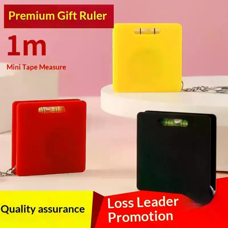 Mini Pocket Measuring Tape Built In Level Dual Metric Imperial Markings Keychain For DIY Home Repair Use