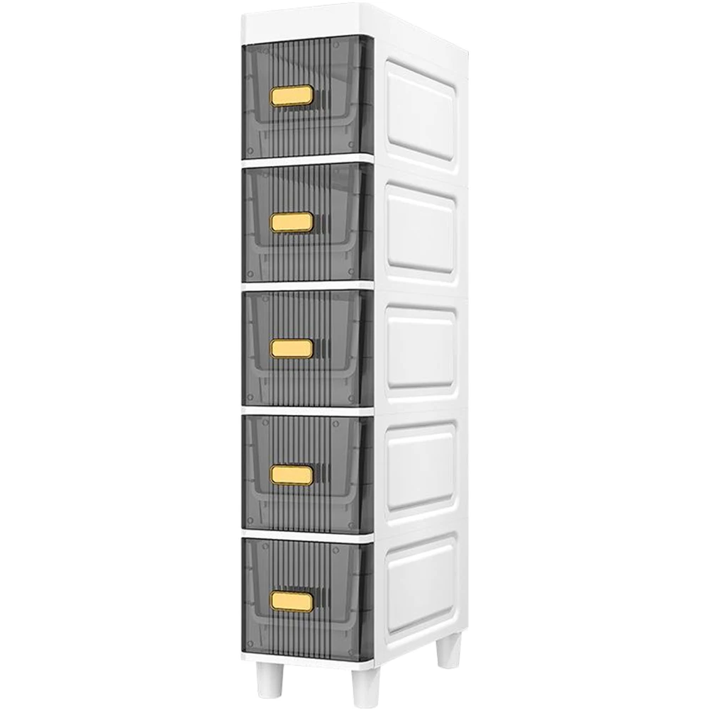 

Restroom Storage Cabinet 4/5 Tier Waterproof Light Luxury Bathroom Organizer Shelves for Kitchen Bathroom Corner and Small Space