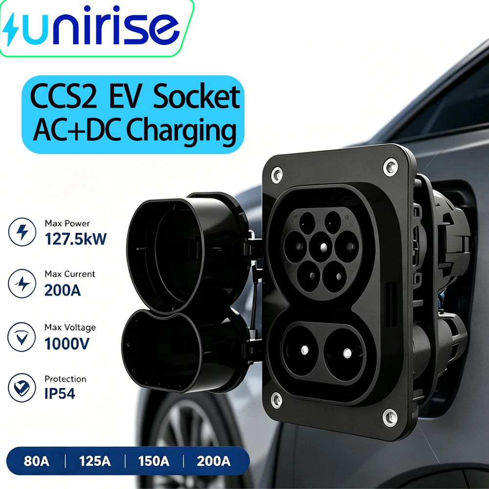 Electric Vehicle CCS Combo 2 Socket Max 1000V DC Fast Charging 80A 120A 150A 200A For Electric Car Type 2 CCS2 EV Charger Socket