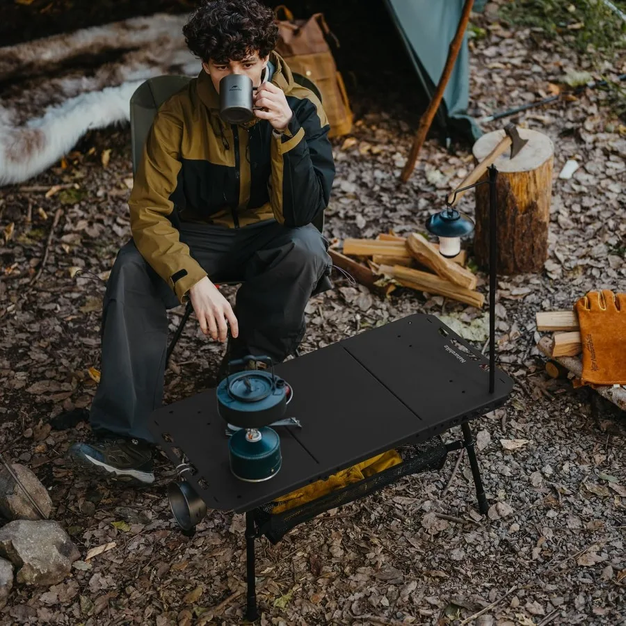 Tactical Camping Table with Adjustable Height Collapsible Table Lightweight with Carry Bag for Camping Travel Expeditions Hikin