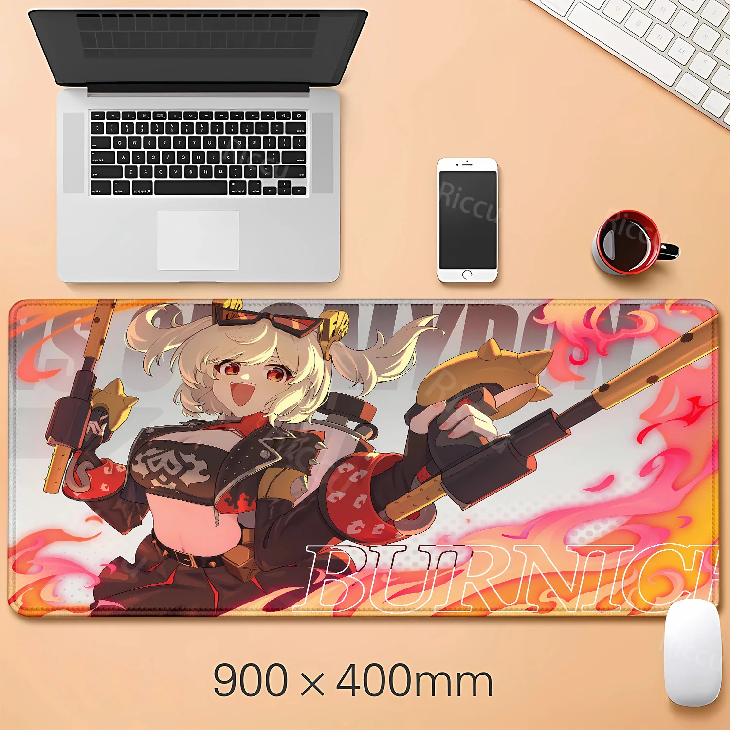 Zenless Zone Zero XXL Kawaii Hot Burnice White ZZZ teclado mouse pad Large Kawaii mousepad Computer Office Accessories DeskMat