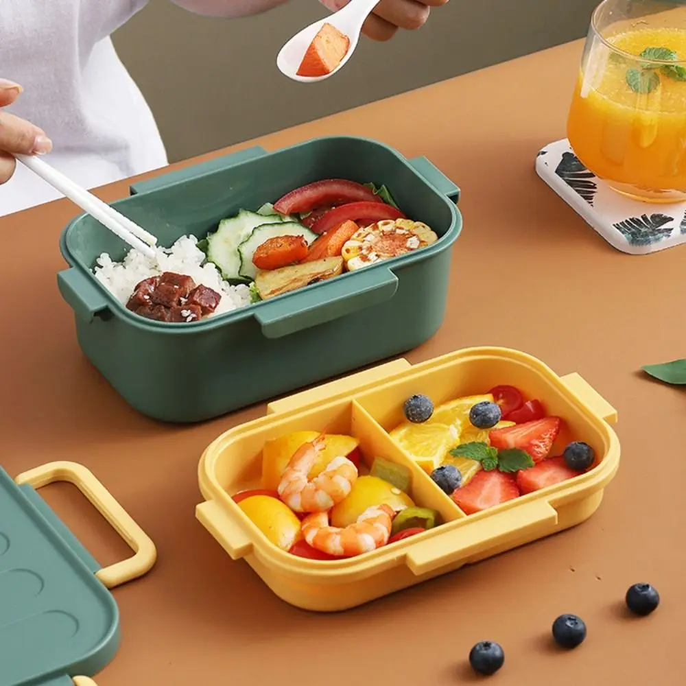 

Daily Use Two-Compartment Double-Layer Lunch Box Microwavable Eco-Friendly Fresh-Keeping Box Portable Square Snack Box Home