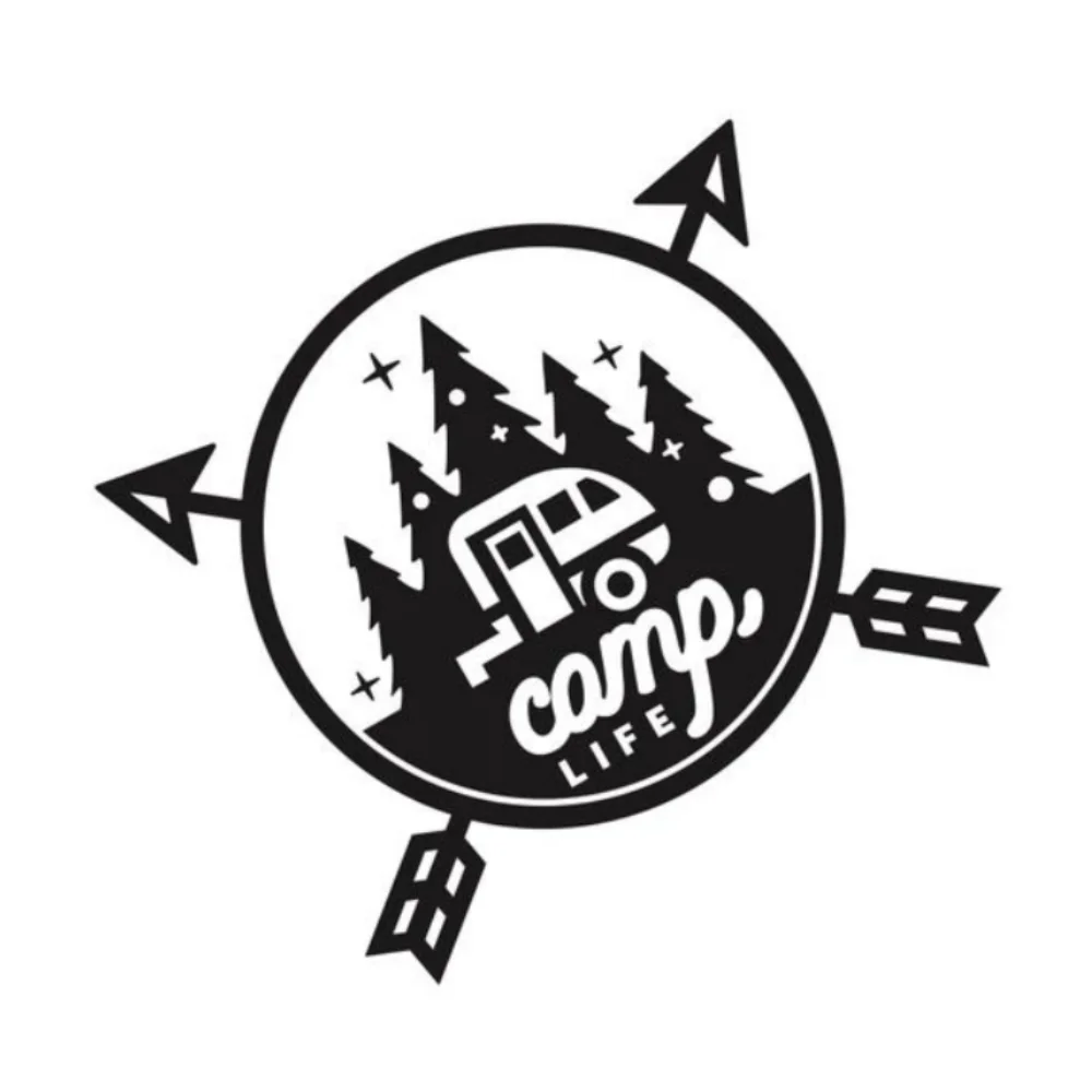 

Car Stickers Camping Life Forest Decor Decal For Van Camper Caravan Cargo Caravan RV Car SUV Wraps Auto Accessories
