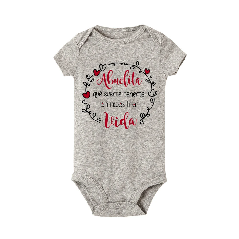 Grandma It\'s Fortunate That You\'re in Our Lives Baby Romper Short Sleeve Bodysuit Casual Comfort Jumpsuit Newborn Summer Clothes