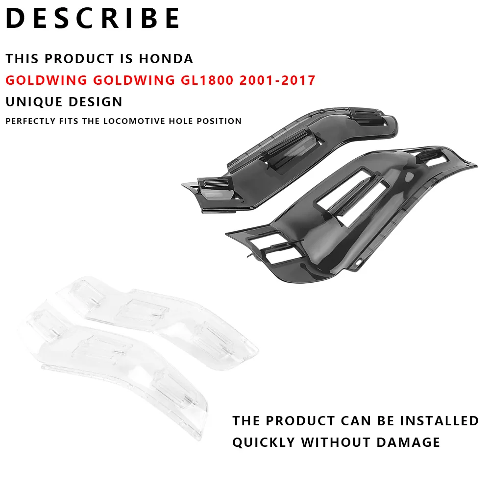 MTKRACING هدية الجنيحات لهوندا Goldwing الذهب الجناح GL1800 2001-2017 دراجة نارية الزجاج الأمامي الرياح الجانب منحرف الزجاج الأمامي