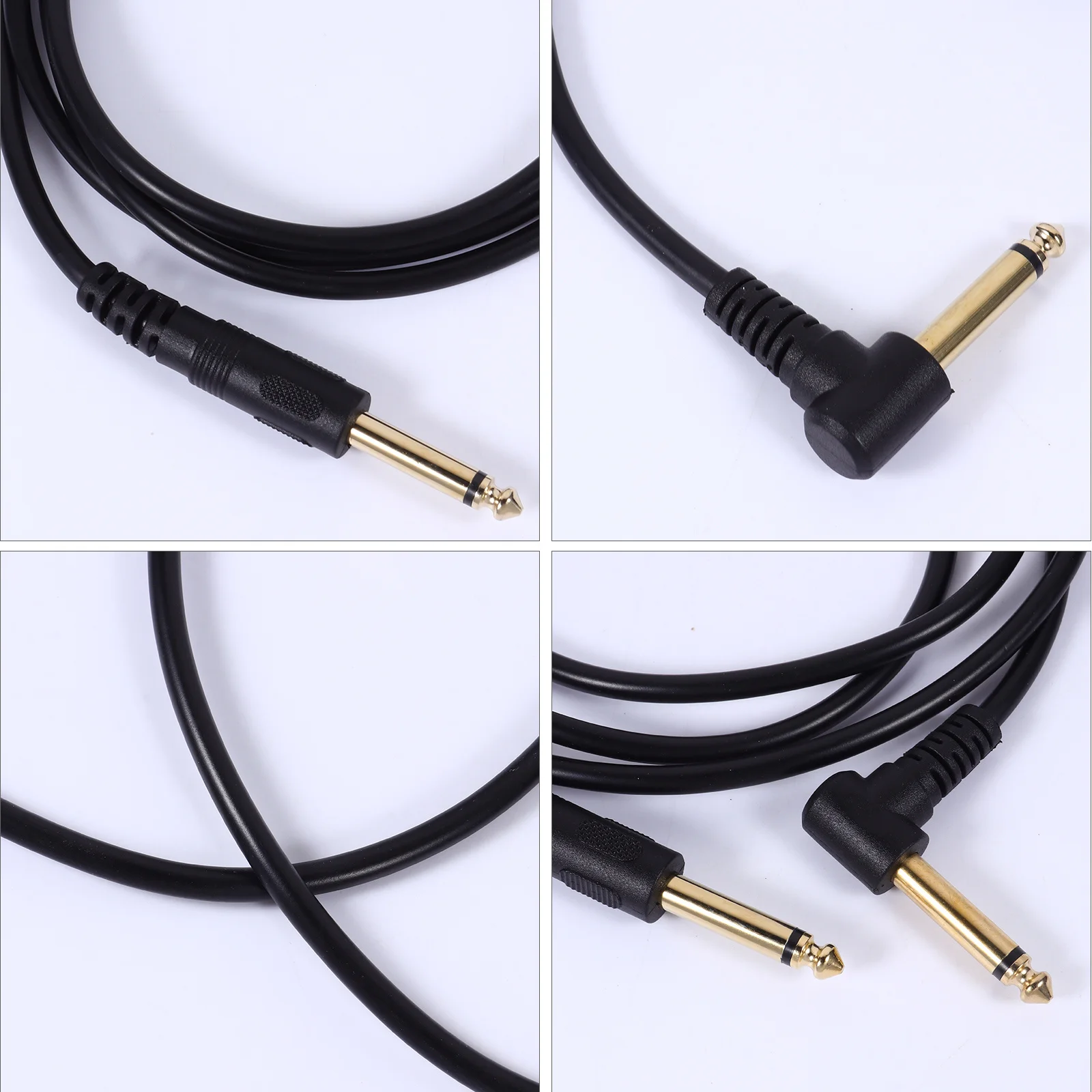 

2Pcs Instrument Patch Cable 6.35mm Right Angle Audio Cable Guitar Amplifier Noise Reduction Cord Amplifier Wire