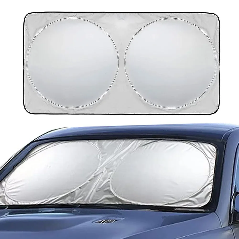 Car Sun Shade Protector UV Protection Front Rear Car Window Sunshade Heat Insulation Silver-coated Cloth Car Heat Insulation