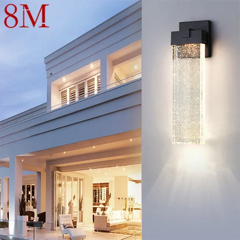 

8M Contemporary LED Outdoor Crystal Wall Lamps Electric Simplicity Waterproof Balcony Hallway Courtyard Villa Gate Hotel