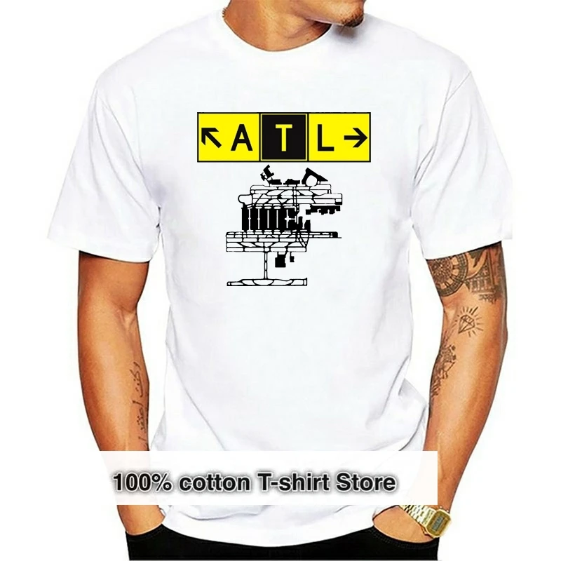 Design Funny ATL  Airport Taxiway Direction Sign Array tshirt men regular men's t-shirts xxxl 4xl 5xl awesome Pop Top Tee