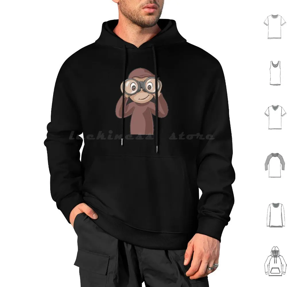 Curious George. Hoodies Long Sleeve George Cartoon Monkey