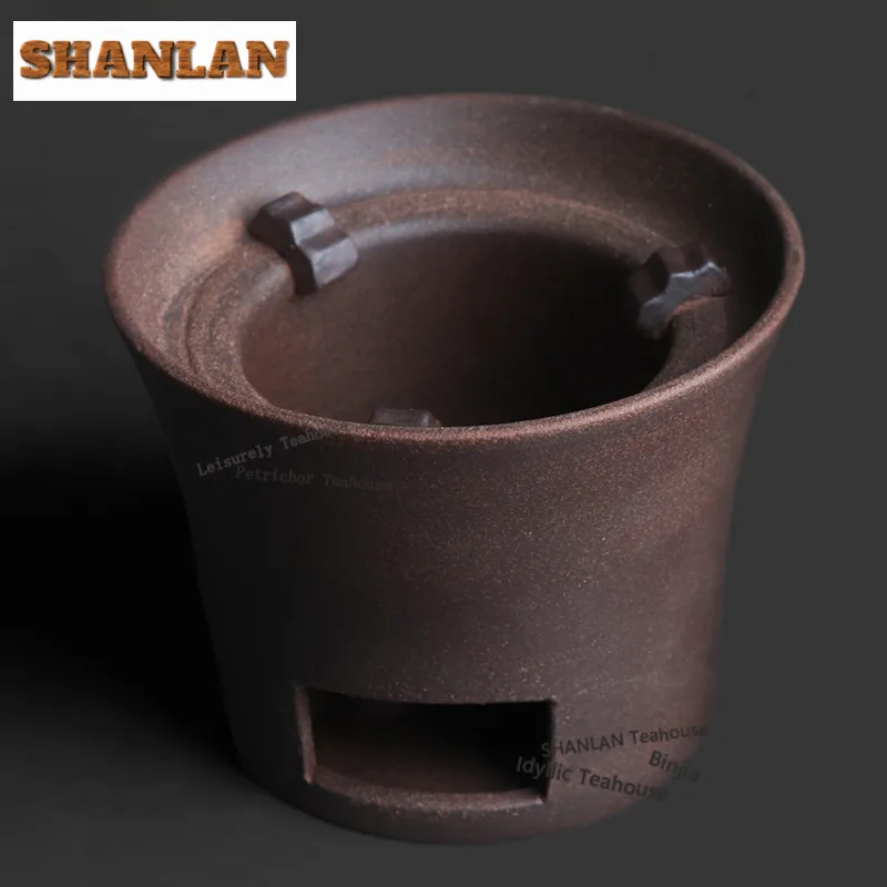 

Coarse Pottery Old Rock Clay Tea Warmer Holder Alcohol Burner Stove Kettle Stand Boiling Water Carbon Furnace Cafes Supplies