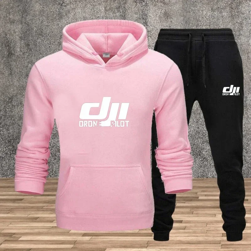 2025 Men's printed casual hooded sweatshirt, street jogging sweatshirt set, 2-piece fitness and sportswear set in s-xxxl size