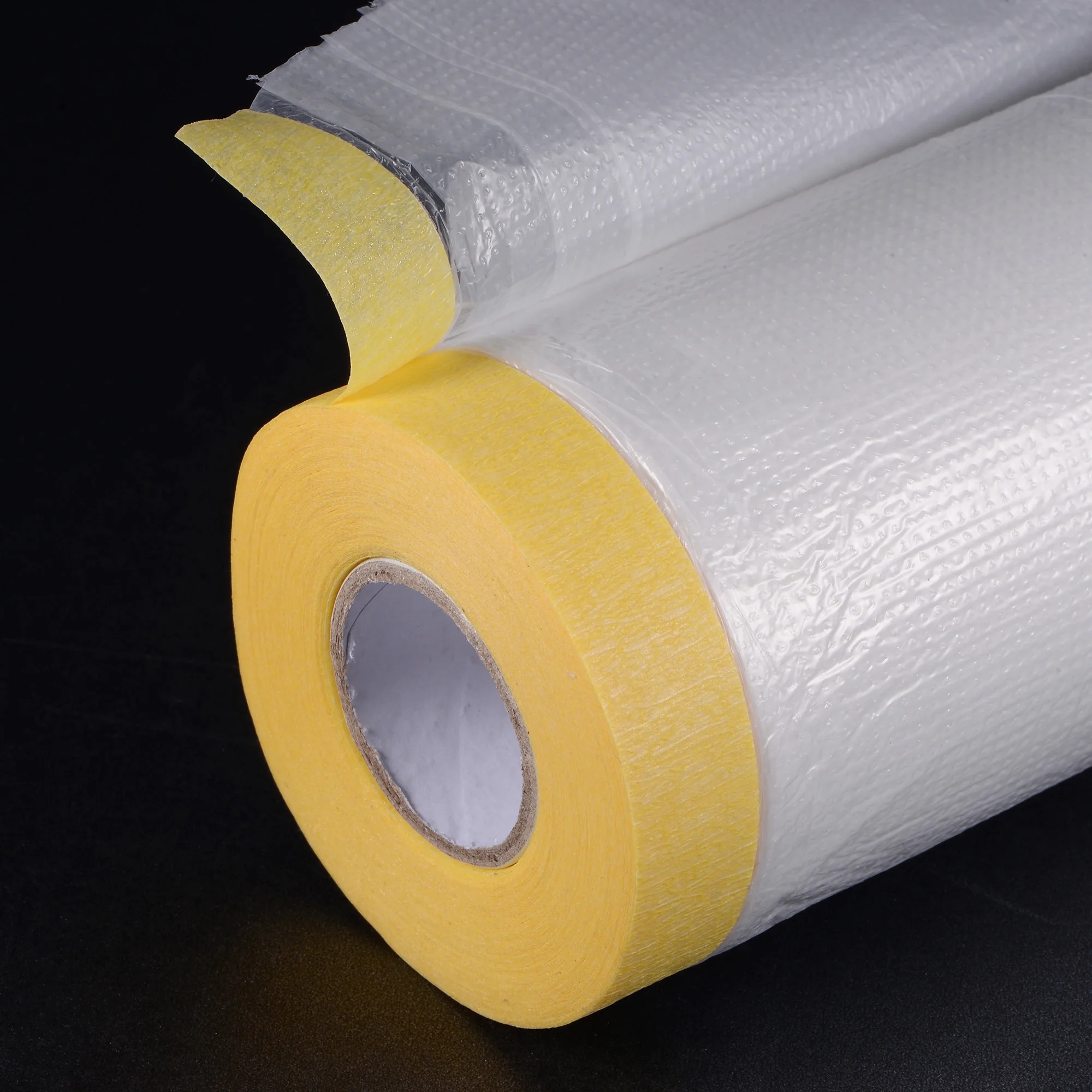 Uxcell – Film de masquage pré-adhésif 23M, Film PE haute densité, tissu en plastique avec bande de peintre à faible attirail pour la Protection de la peinture