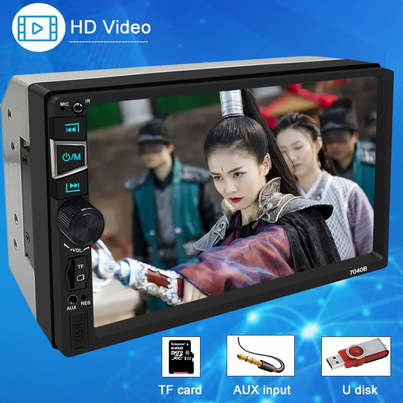 AHOUDY FM Audio 2 Din Multimedia Video Player 7040 Carplay For Toyota KIA Ford VW Car Radios Bluetooth Autoradio HD Touch Screen