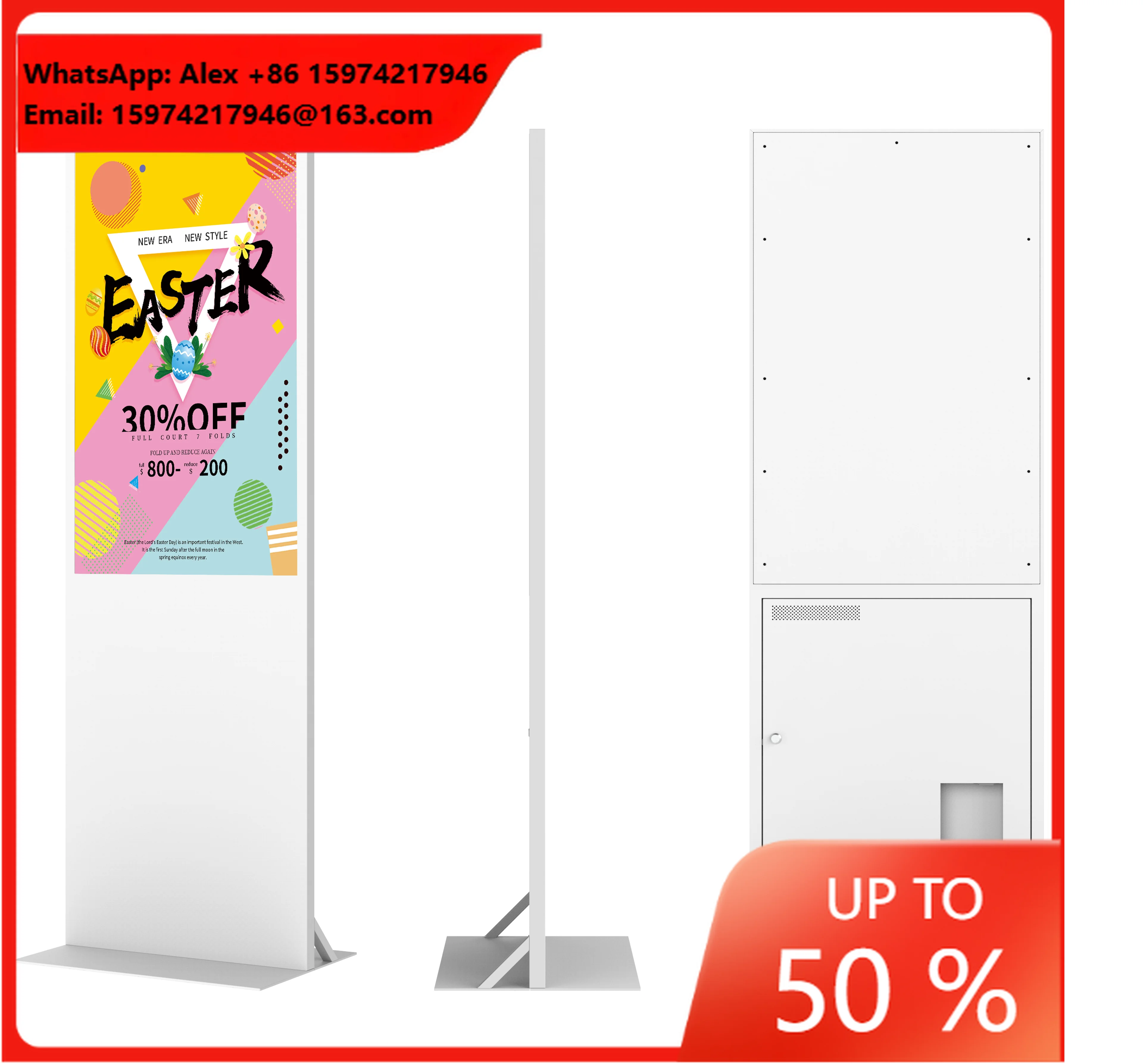 Floor Stand 43 55 Inch Indoor 4K Player Interactive Touch Screen Vertical Wayfinding Advertising Display LCD Digital Signage