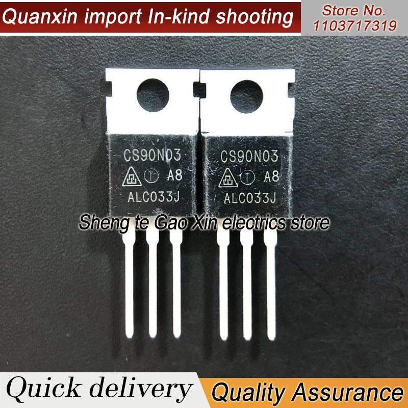 5PCS-10PCS  CS90N03  CS90N03A8 TO-220 90A/30V  Imported NEW Original  Best Quality