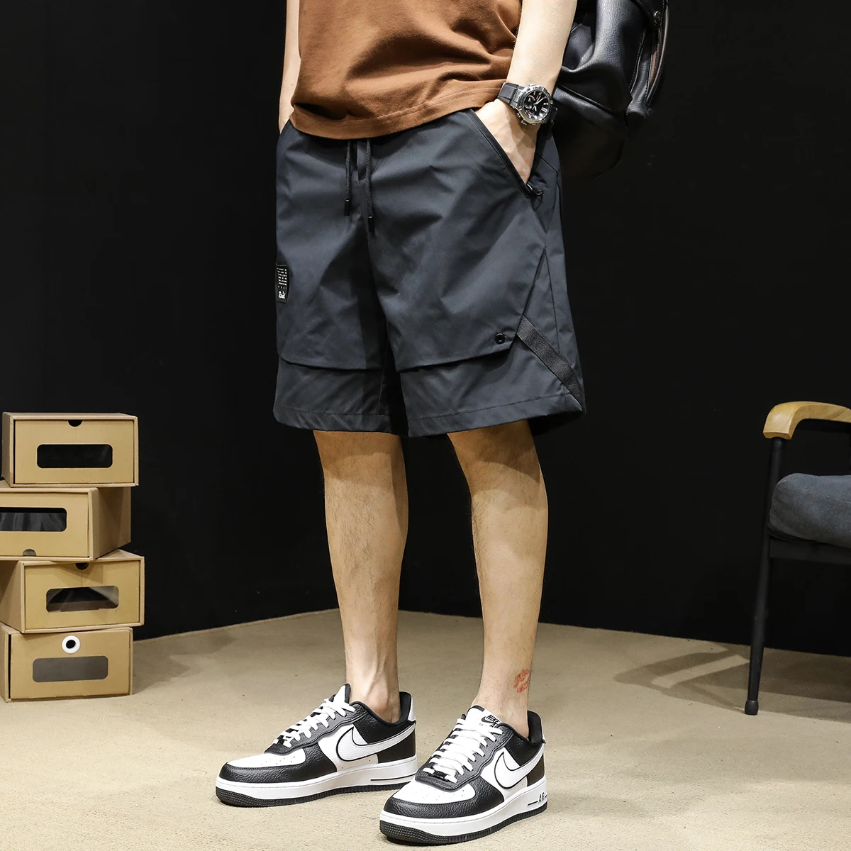 

Zipper Workwear orts Men's Summer Trendy 5 Points Loose New 2025 Casual Pants Large Size Straight Leg Eighteen Pants