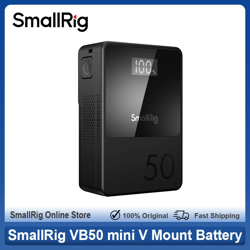 SmallRig VB50 mini V Mount Battery 3400mAh 50Wh with PD 45W USB-C Fast Charging for DSLR Cameras Camcorders Monitors