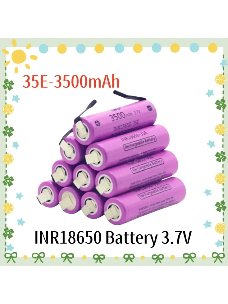 18650 35E Dot Chip Lithium-Ionen-Akku 3,7V 3500mAh Wiederaufladbar Hochleistungs-Entladung 20A Hochstrom DIY Nickelstreifen