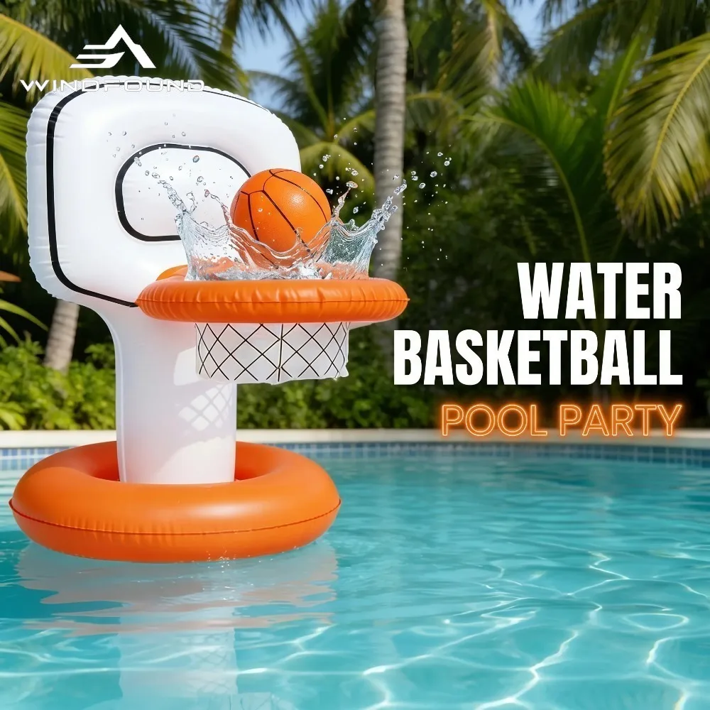 Inflatable Water-floating Pool Basketball Throwing Toy with Mini Ball Family Interactive Game Suitable for Swimming Pools Beach